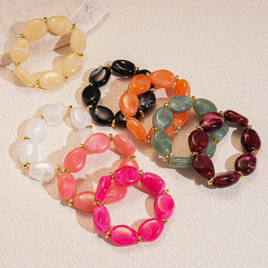 Acrylic irregular oval bracelet