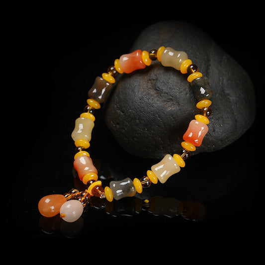 Natural gold thread jade bracelet