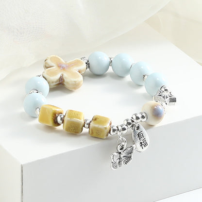 Large bead ceramic bracelet