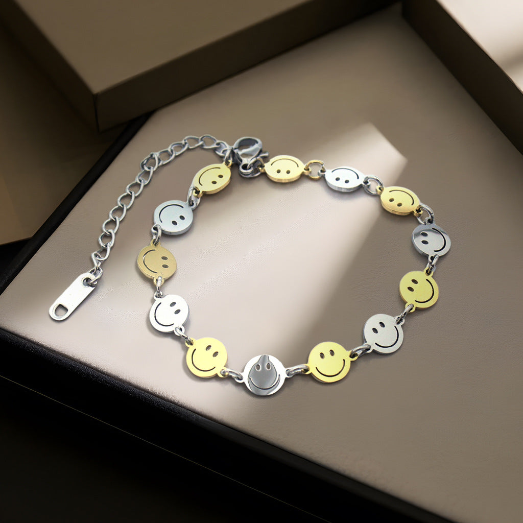 Stainless steel smile bracelet
