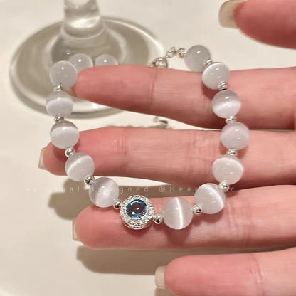 Chinese-style cat's eye stone beaded bracelet
