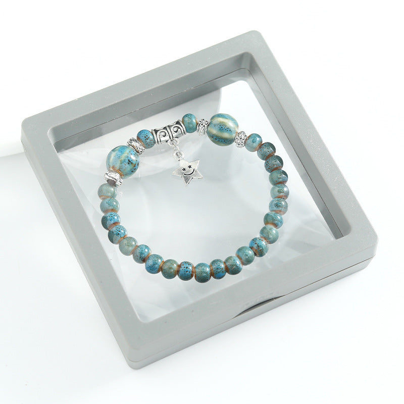 Ethnic-style ceramic beaded bracelet, artistic
