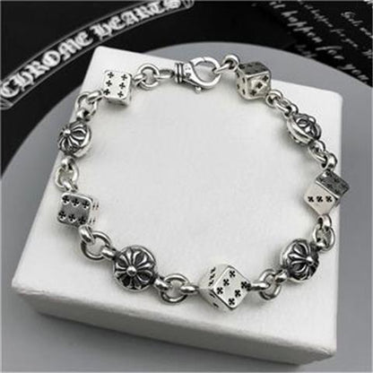 The S925 bracelet features a sword, anchor and cross flower