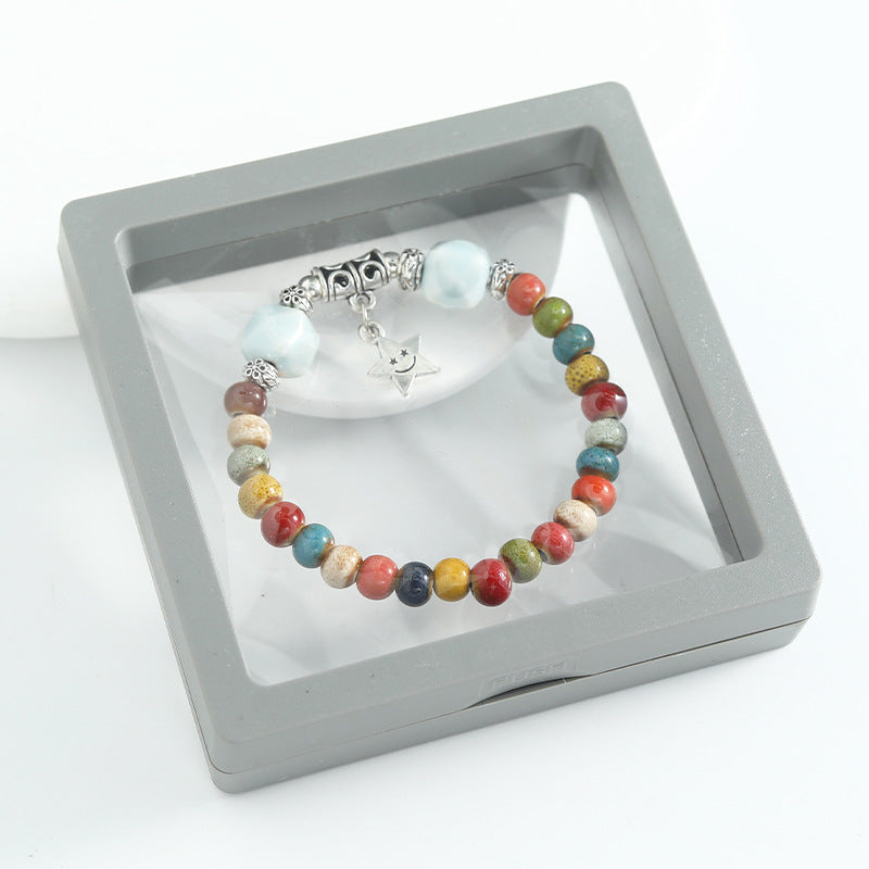 Ethnic-style ceramic beaded bracelet, artistic