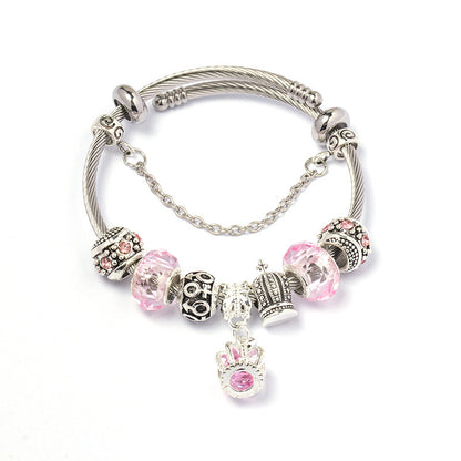 Colorful crystal Amazon Cross-border Crown beaded bracelet, handcrafted glass beads
