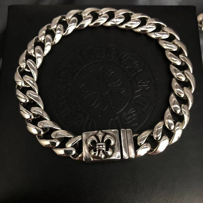 The S925 bracelet features a sword, anchor and cross flower