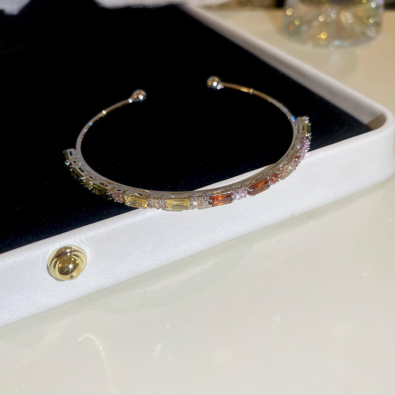 Dopamine colored diamond-encrusted bracelet