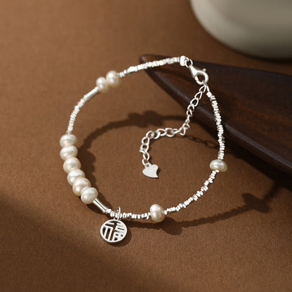 S999 pure silver Fu brand broken silver bracelet