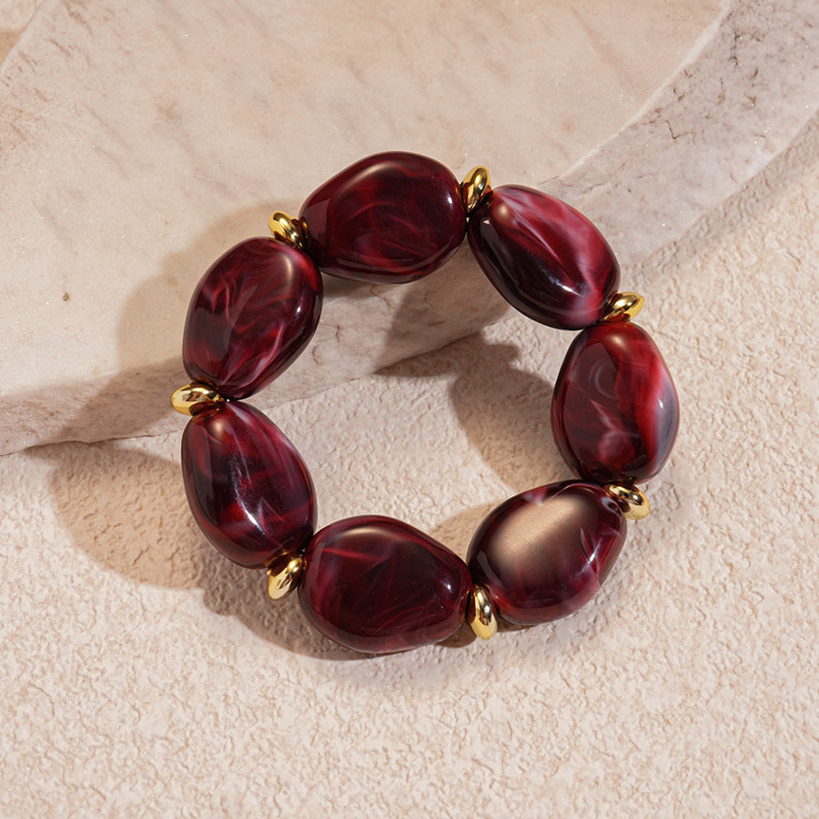 Acrylic irregular oval bracelet
