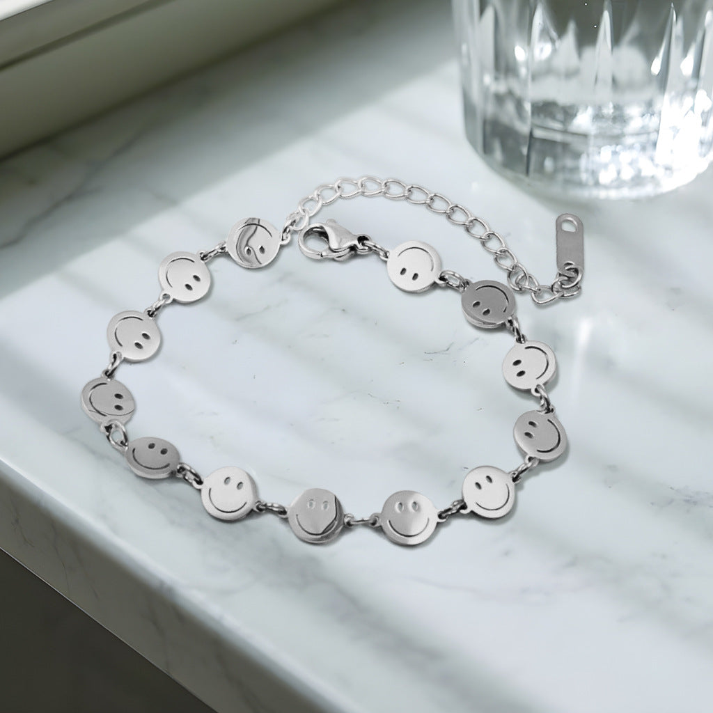 Stainless steel smile bracelet