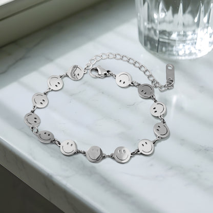 Stainless steel smile bracelet