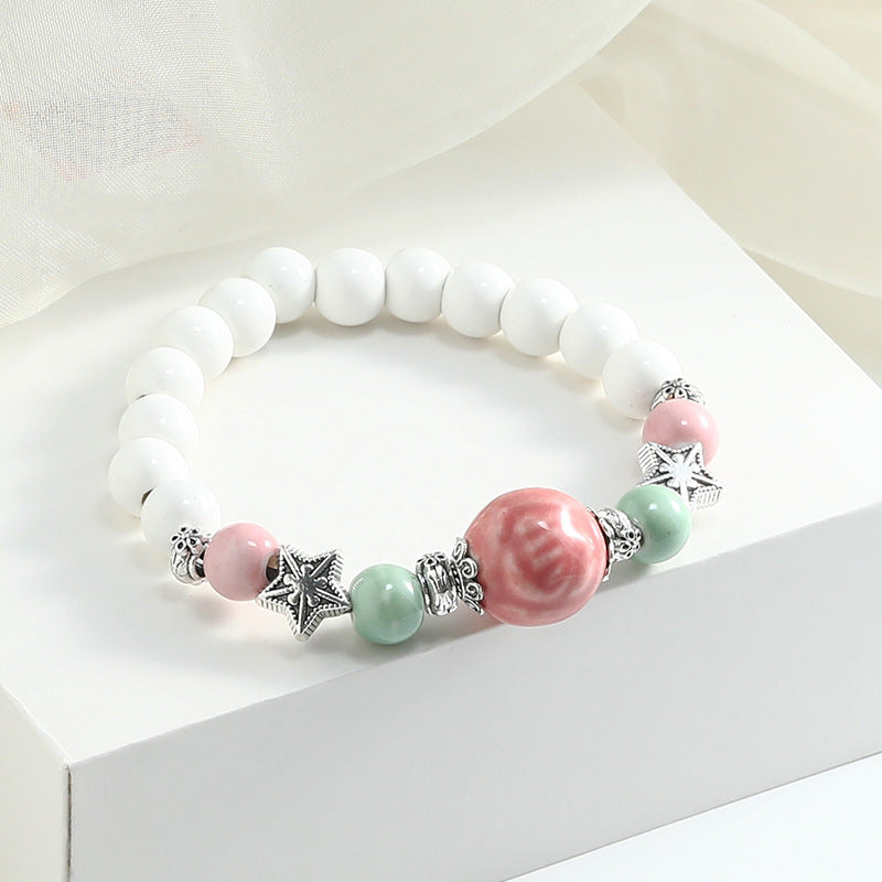 Large bead ceramic bracelet