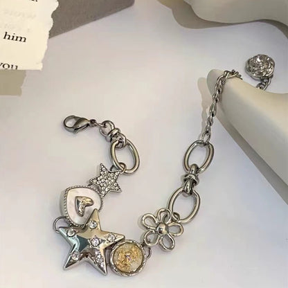 Star Heart Button Heavy Industry Crystal bracelet