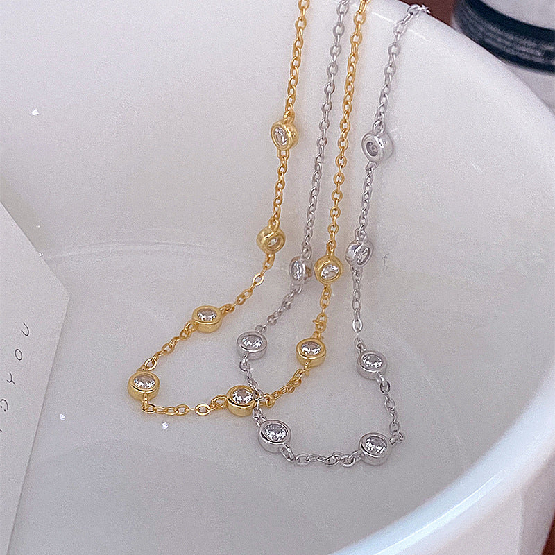 s925 sterling silver small bubble diamond bracelet