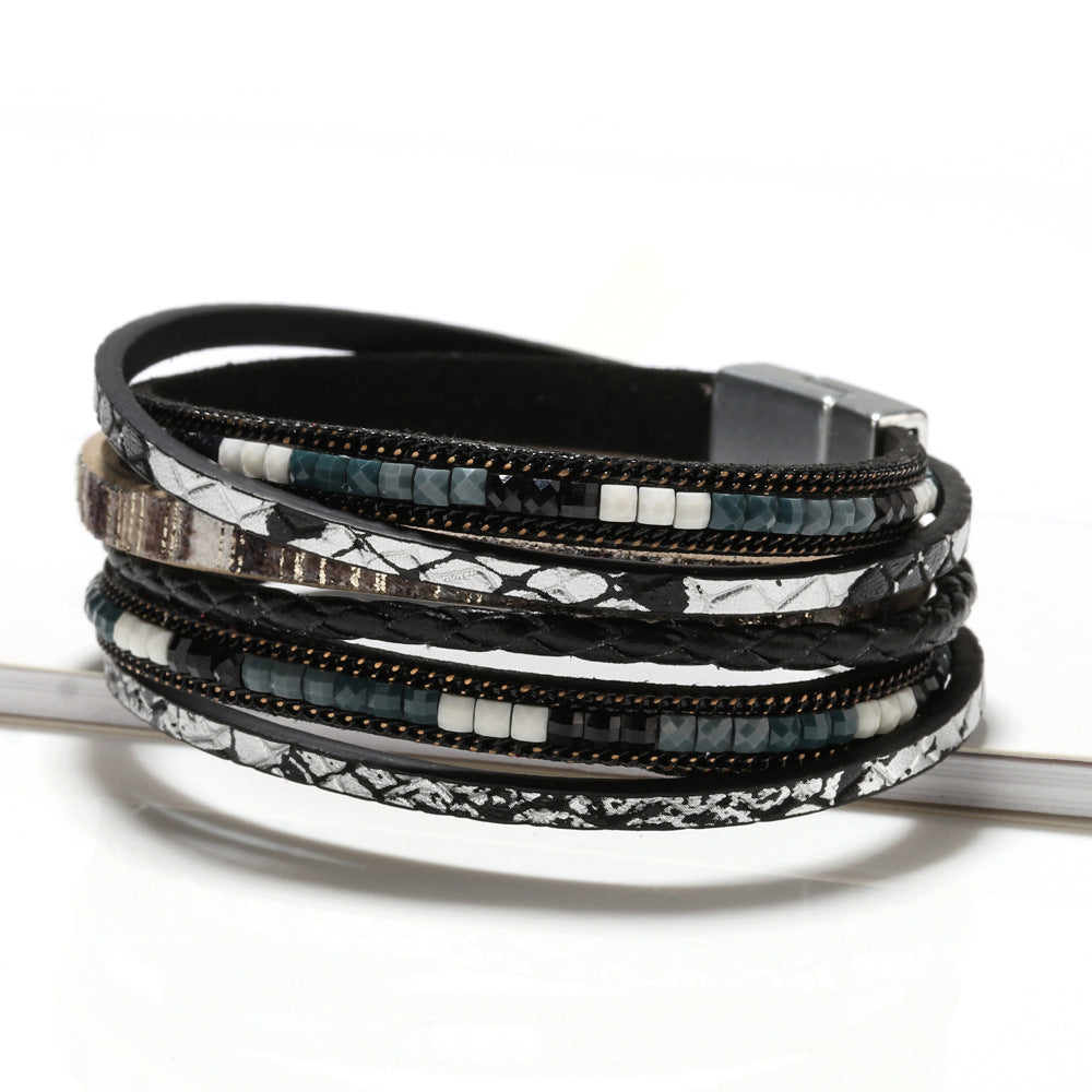 Hand-woven leather bracelet