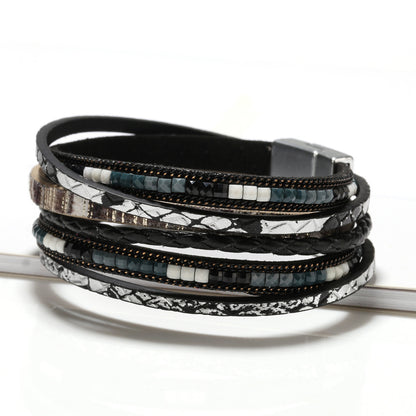 Hand-woven leather bracelet