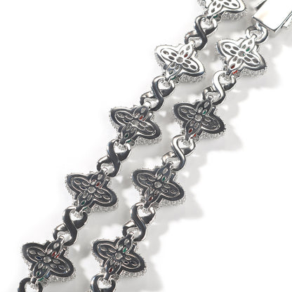 Four-leaf clover bracelet in zircon colors