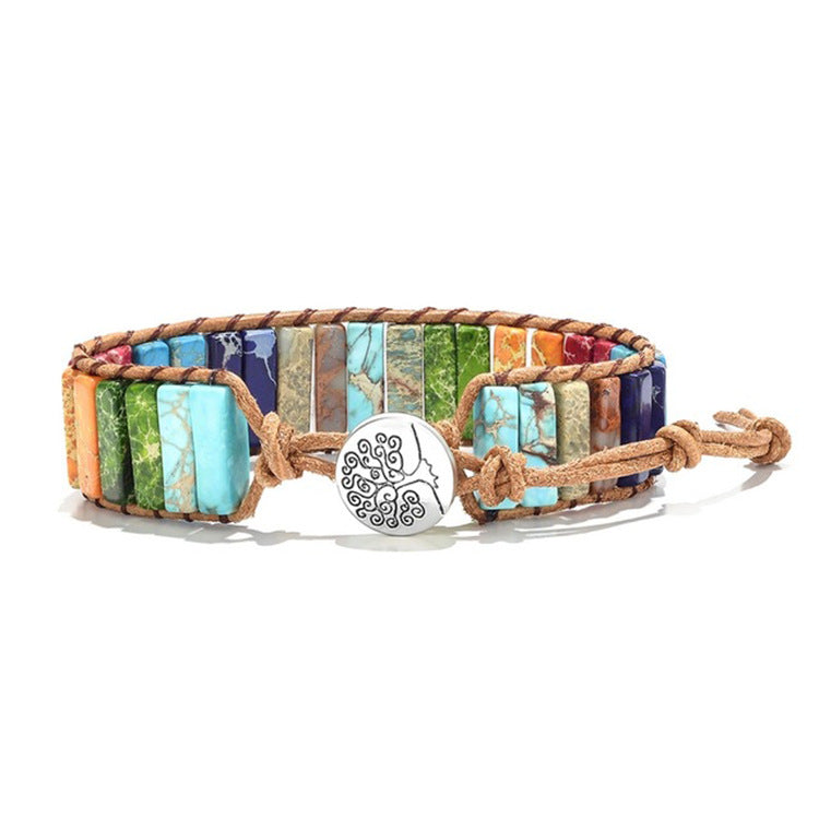 Hand-wound woven leather rope bracelet