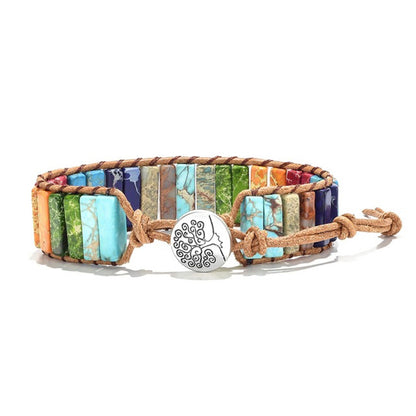 Hand-wound woven leather rope bracelet