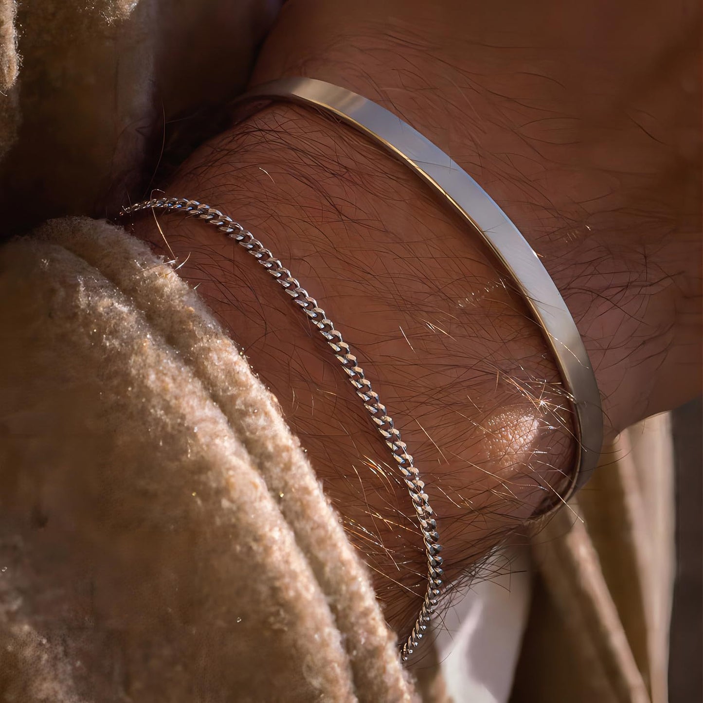 Double-layered stackable bracelet