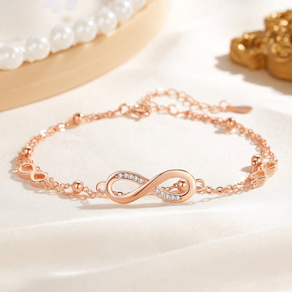 S925 Silver Circular 8-shaped circular symbol bracelet